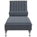 Miniatyrbild 4 av 7: vidaXL Massageschäslong med bolster mörkgrå sammet