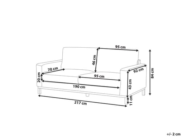3-seters Sofa Hvit Kremfarget Boucle Kordfløyel Lyse treben Stue Moderne stil
