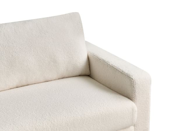 3-seters Sofa Hvit Kremfarget Boucle Kordfløyel Lyse treben Stue Moderne stil