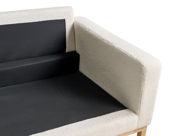 3-seters Sofa Hvit Kremfarget Boucle Kordfløyel Lyse treben Stue Moderne stil