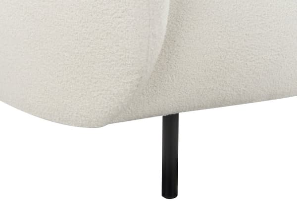 Soffa Vit Boucle Tyg 3-sits Mjuk Nubby Guld Ben Retro Glam Art Decor Style