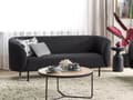 Miniatyrbild 2 av 10: Soffa Vit Boucle Tyg 3-sits Mjuk Nubby Guld Ben Retro Glam Art Decor Style