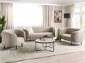 Miniatyrbillede 4 af 10: Sofa Taupe Polyester 3 Personers Tyk Polstret Dyb Blød Stofsofa til Stuen Moderne Inspiration Stue Møbel Klassisk