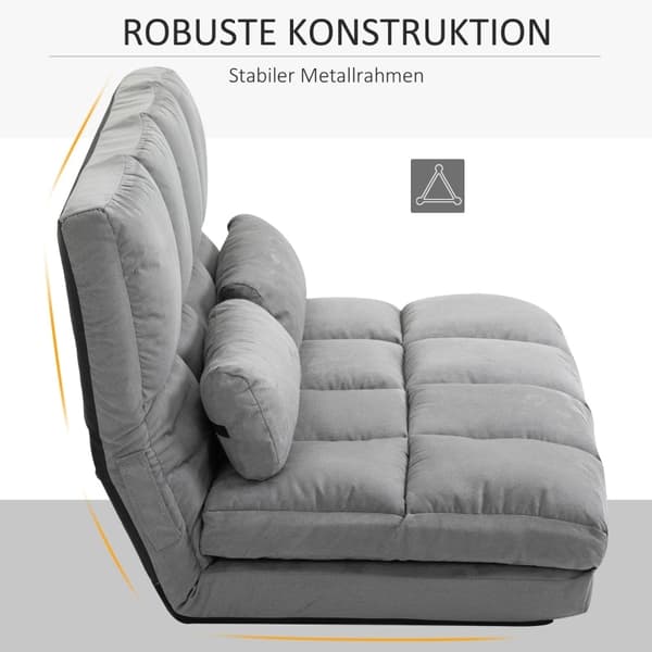 Rootz 2-in-1 -lattiatuolisänky - Säädettävä selkänoja - Vuodesohva - Erittäin mukava - Kestävä teräsrunko - 102L x 73L x 53K cm (Sohva) / 102L x 167W
