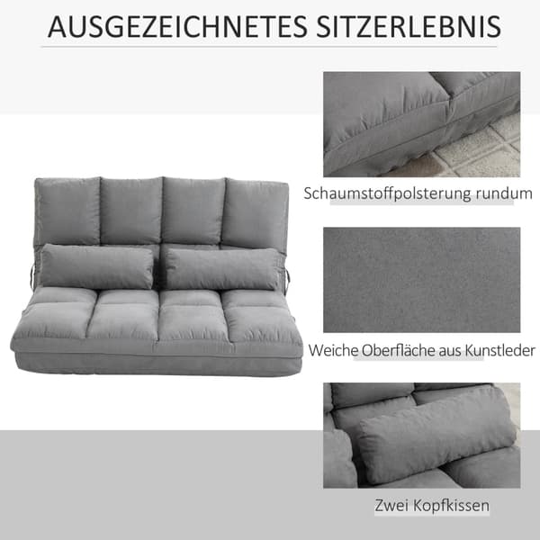 Rootz 2-in-1 -lattiatuolisänky - Säädettävä selkänoja - Vuodesohva - Erittäin mukava - Kestävä teräsrunko - 102L x 73L x 53K cm (Sohva) / 102L x 167W