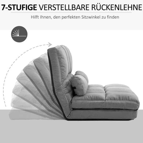 Rootz 2-in-1 -lattiatuolisänky - Säädettävä selkänoja - Vuodesohva - Erittäin mukava - Kestävä teräsrunko - 102L x 73L x 53K cm (Sohva) / 102L x 167W