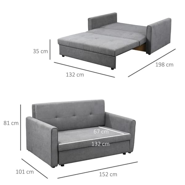 Rootz 2 pers. sovesofa med skjult opbevaring - sovesofa - sovesofa - komfort, stil, funktionalitet - 152W x 101D x 81H cm - Polycotton grå
