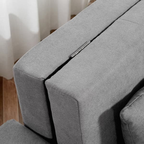 Rootz 2 pers. sovesofa med skjult opbevaring - sovesofa - sovesofa - komfort, stil, funktionalitet - 152W x 101D x 81H cm - Polycotton grå