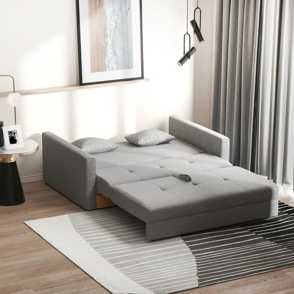 Rootz 2 pers. sovesofa med skjult opbevaring - sovesofa - sovesofa - komfort, stil, funktionalitet - 152W x 101D x 81H cm - Polycotton grå