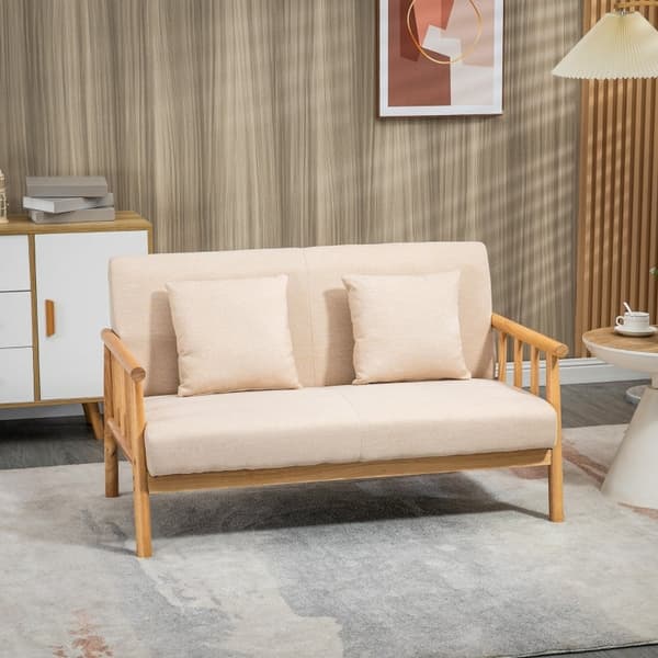 Rootz 2-personers sofa - Kompakt sofa - Loveseat - Stof i hørlook - Op til 200 kg Kapacitet - Optimal komfort - Tidløs charme - 123L x 69W x 74H cm