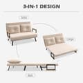 Miniatyrbild 4 av 10: Rootz 2-sits sammetsbäddsoffa - bäddsoffa - bäddsoffa - justerbart ryggstöd - plysch vaddering - 102 cm x 73 cm x 81 cm (soffa) / 183 cm x 98,5 cm x 2
