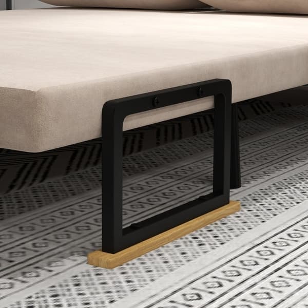 Rootz 2-sits sammetsbäddsoffa - bäddsoffa - bäddsoffa - justerbart ryggstöd - plysch vaddering - 102 cm x 73 cm x 81 cm (soffa) / 183 cm x 98,5 cm x 2