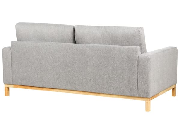 Sofa Grå Polyester 2 Personers Tyk Polstret Dyb Blød Stofsofa til Stuen Moderne Inspiration Stue Møbel Klassisk
