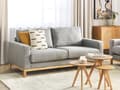 Miniatyrbillede 2 af 11: Sofa Grå Polyester 2 Personers Tyk Polstret Dyb Blød Stofsofa til Stuen Moderne Inspiration Stue Møbel Klassisk