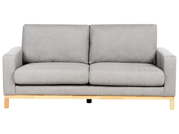 Sofa Grå Polyester 2 Personers Tyk Polstret Dyb Blød Stofsofa til Stuen Moderne Inspiration Stue Møbel Klassisk