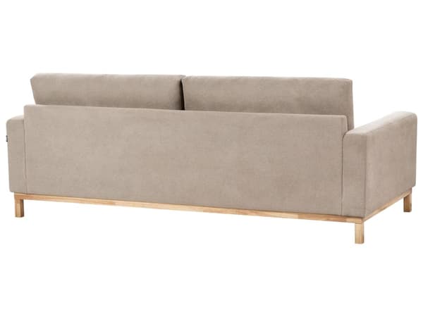 Sofa Taupe Polyester 3 Personers Tyk Polstret Dyb Blød Stofsofa til Stuen Moderne Inspiration Stue Møbel Klassisk