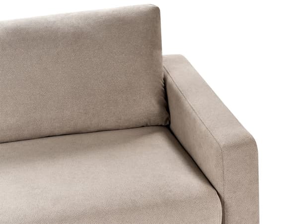 Sofa Taupe Polyester 3 Personers Tyk Polstret Dyb Blød Stofsofa til Stuen Moderne Inspiration Stue Møbel Klassisk