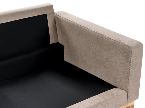 Sofa Taupe Polyester 3 Personers Tyk Polstret Dyb Blød Stofsofa til Stuen Moderne Inspiration Stue Møbel Klassisk