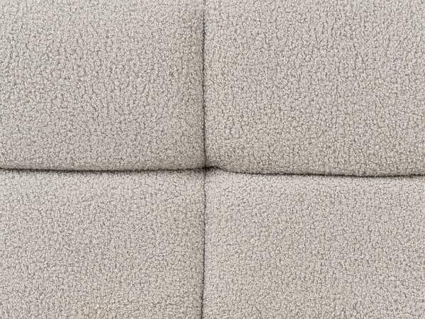 Soffa 3-sits Grå Bouclé Tyg Klädsel Svarta Ben Tjockt Vadderad 3-sits Vardagsrumsmöbler Modern Stil