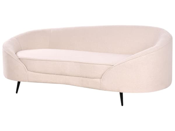Sohva beige buklee verhoilu 3 hengelle kultaiset metallijalat retro glamour tyyli