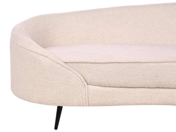 Sohva beige buklee verhoilu 3 hengelle kultaiset metallijalat retro glamour tyyli