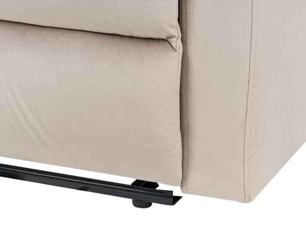 Sohva beige sametti verhoilu manuaalisesti säädettävä 3 hengelle moderni tyyli