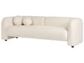 Miniatyrbild 5 av 11: Soffa 3-sits Sammet Off-white med Prydnadskuddar Retro Glam Art Déco Vardagsrum