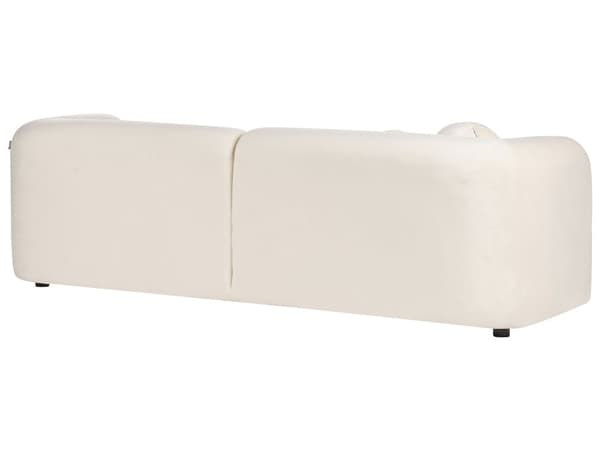 Soffa 3-sits Sammet Off-white med Prydnadskuddar Retro Glam Art Déco Vardagsrum