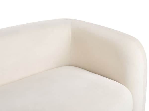 Soffa 3-sits Sammet Off-white med Prydnadskuddar Retro Glam Art Déco Vardagsrum