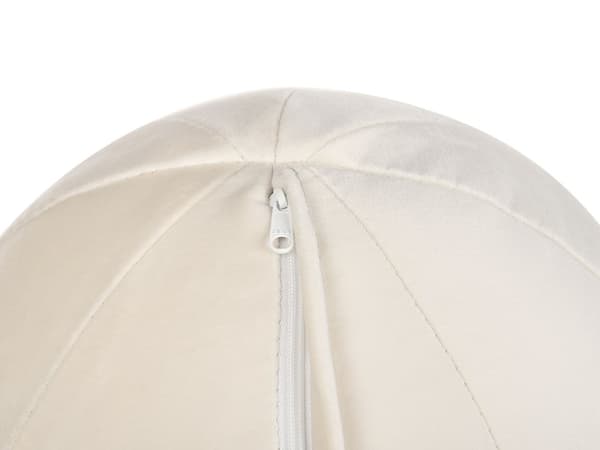 Soffa 3-sits Sammet Off-white med Prydnadskuddar Retro Glam Art Déco Vardagsrum