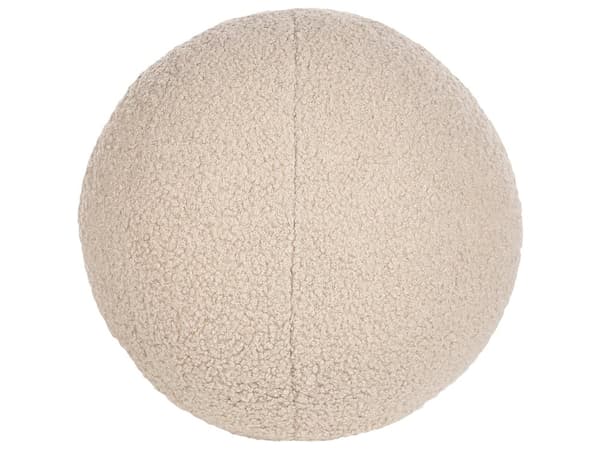 Soffa 3-sits Bouclé Beige med Prydnadskuddar Retro Glam Art Déco Vardagsrum