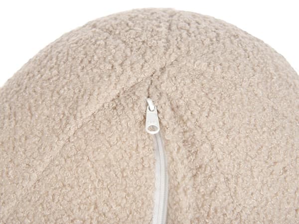 Soffa 3-sits Bouclé Beige med Prydnadskuddar Retro Glam Art Déco Vardagsrum