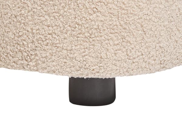 Soffa 3-sits Bouclé Beige med Prydnadskuddar Retro Glam Art Déco Vardagsrum