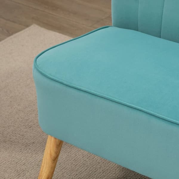Rootz Soffa - Retro Design - 2-sits soffa - Träben - Trä - Tyg - Sammetslen polyester - Grön - 117cm x 56,5cm x 77cm