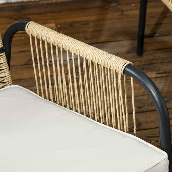 Rootz 4-osainen puutarhakalustesetti - Outdoor Lounge Setti - Istuimet patiolle - Kestävä teräsrunko - Säänkestävä PE-rottinki - Pehmeästi pehmustetut