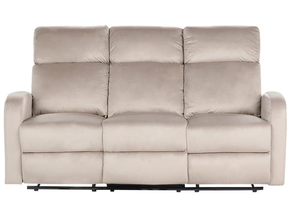 Elektrisk hvilesofa Hvid velour spolstret 3-personers sofa Moderne design Slap af-funktion