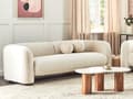 Miniatyrbillede 2 af 11: Sofa Off White Velour 3 Personers Tyk Polstret Dyb Blød Stofsofa til Stuen Moderne Inspiration Stue Møbel Klassisk