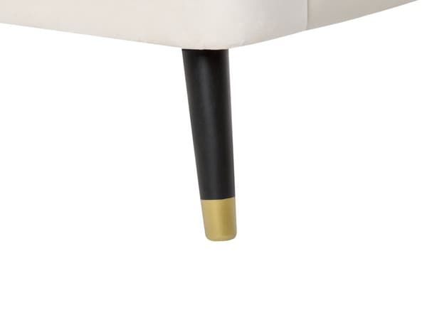 Sofa Off White Velour 3 Personers Tyk Polstret Dyb Blød Stofsofa til Stuen Moderne Inspiration Stue Møbel Klassisk
