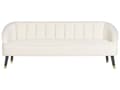 Miniatyrbillede 1 af 9: Sofa Off White Velour 3 Personers Tyk Polstret Dyb Blød Stofsofa til Stuen Moderne Inspiration Stue Møbel Klassisk
