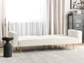 Miniatyrbillede 4 af 11: Sovesofa Off White Velour 3 Personers Moderne Blød Sofa Sofaseng Tre Personers Designsofa til Værelse Stofsofa