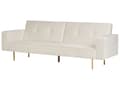 Miniatyrbillede 5 af 11: Sovesofa Off White Velour 3 Personers Moderne Blød Sofa Sofaseng Tre Personers Designsofa til Værelse Stofsofa