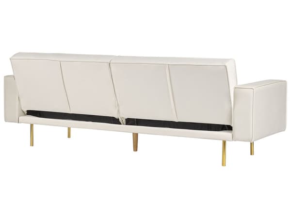 Sovesofa Off White Velour 3 Personers Moderne Blød Sofa Sofaseng Tre Personers Designsofa til Værelse Stofsofa