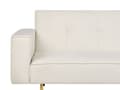 Miniatyrbillede 8 af 11: Sovesofa Off White Velour 3 Personers Moderne Blød Sofa Sofaseng Tre Personers Designsofa til Værelse Stofsofa