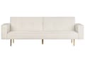 Miniatyrbillede 1 af 11: Sovesofa Off White Velour 3 Personers Moderne Blød Sofa Sofaseng Tre Personers Designsofa til Værelse Stofsofa