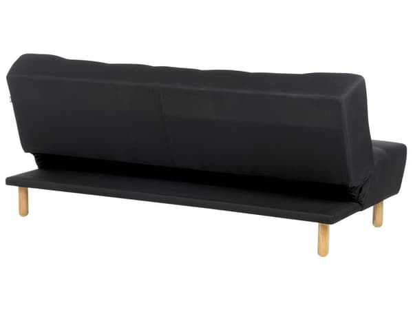 Sovesofa Sort Polyester 3 Personers Moderne Blød Sofa Sofaseng Tre Personers Designsofa til Værelse Stofsofa