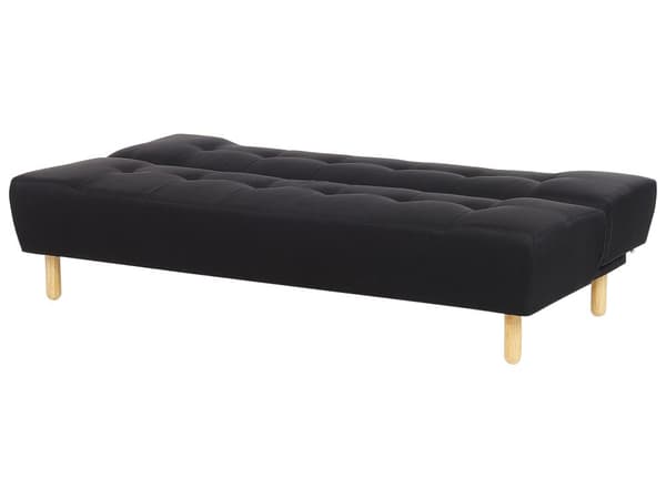 Sovesofa Sort Polyester 3 Personers Moderne Blød Sofa Sofaseng Tre Personers Designsofa til Værelse Stofsofa