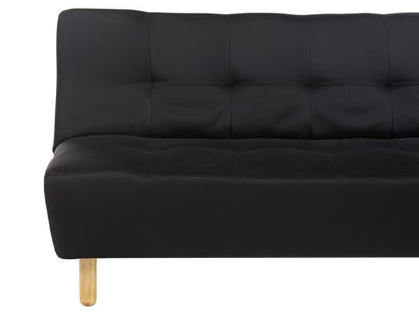 Sovesofa Sort Polyester 3 Personers Moderne Blød Sofa Sofaseng Tre Personers Designsofa til Værelse Stofsofa