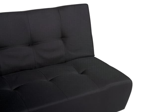 Sovesofa Sort Polyester 3 Personers Moderne Blød Sofa Sofaseng Tre Personers Designsofa til Værelse Stofsofa