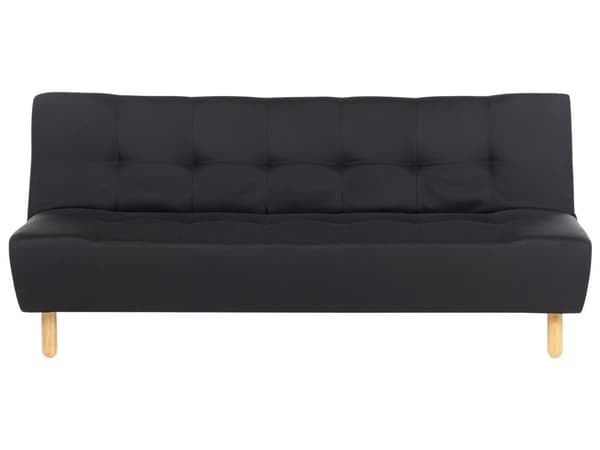 Sovesofa Sort Polyester 3 Personers Moderne Blød Sofa Sofaseng Tre Personers Designsofa til Værelse Stofsofa