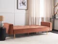 Miniatyrbillede 4 af 11: Sovesofa Gyldenbrun Velour 3 Personers Moderne Blød Sofa Sofaseng Tre Personers Designsofa til Værelse Stofsofa